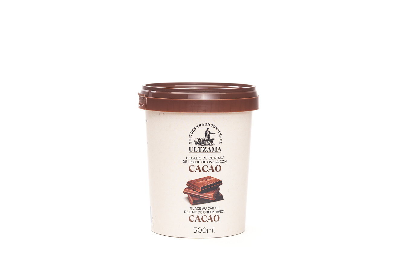 Helado de cuajada con cacao Ultzama 500 ml