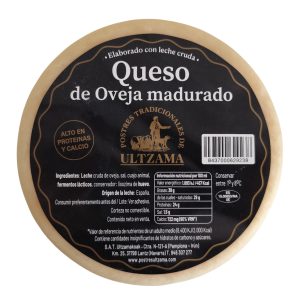 Queso de oveja madurado Ultzama pieza entera 3 kg